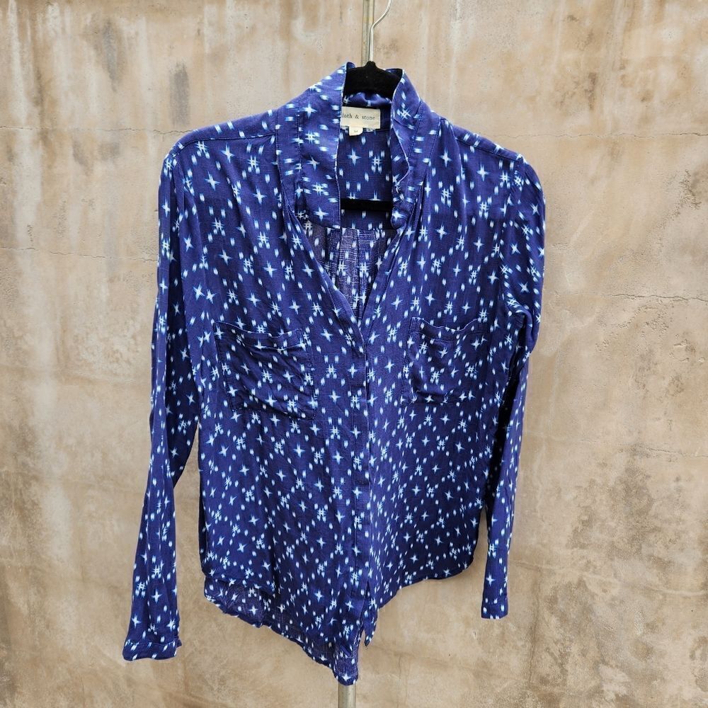 Cloth and stone star print blouse long sleeve